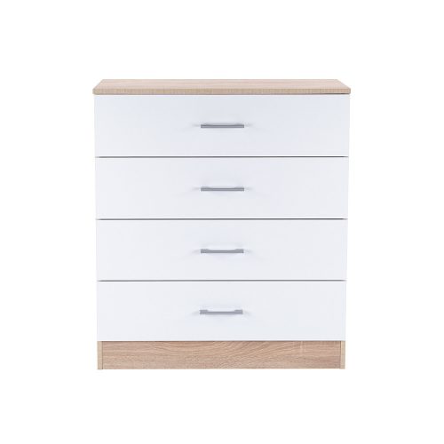 Miami komód 4 fiókos 80x92 cm fehér-sonoma tölgy