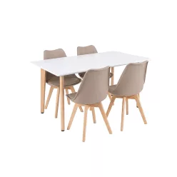 Silla 120 4+1 étkező garnitúra fehér-bézs