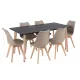 Silla 150 6+1 étkező garnitúra fekete-bézs