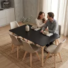 Silla 150 6+1 étkező garnitúra fekete-bézs