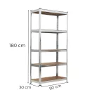 Nagy teherbírású polc 180x90x30 cm 175 kg króm