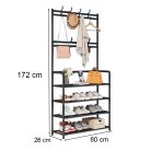 Előszobafal ruhaállvány LRA-02 fekete