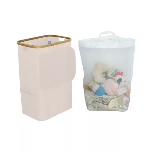 Wäschekorb 100 l beige 44 x 33 x 67 cm