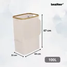 Wäschekorb 100 l beige 44 x 33 x 67 cm
