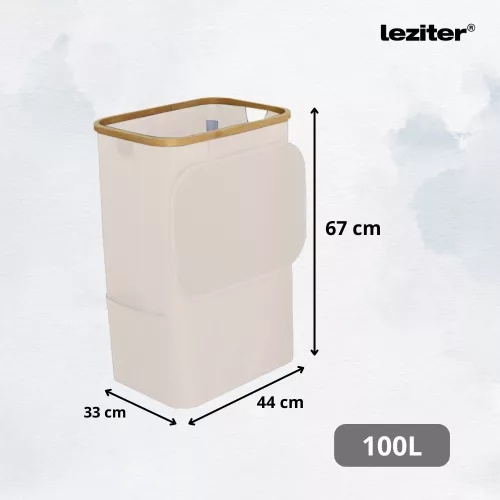 Wäschekorb 100 l beige 44 x 33 x 67 cm