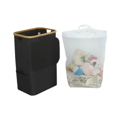 Wäschekorb 100 l schwarz 44 × 33 × 67 cm