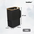 Wäschekorb 100 l schwarz 44 × 33 × 67 cm