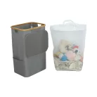 Wäschekorb 100L grau 44x33x67 cm
