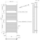 Egyenes törölközőszárító radiátor 1200x500 mm fekete
