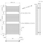 Egyenes törölközőszárító radiátor 1200x600 mm fehér