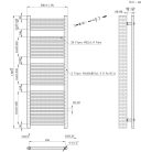 Egyenes törölközőszárító radiátor 1400x500 mm fehér