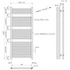 Egyenes törölközőszárító radiátor 1400x600 mm fekete