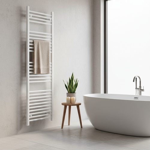 Egyenes törölközőszárító radiátor 1600x500 mm fehér