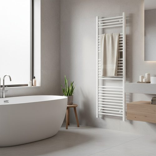 Egyenes törölközőszárító radiátor 1600x600 mm fehér