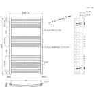 Íves törölközőszárító radiátor 1000x600 mm fekete