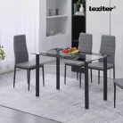 Riona 120 cm szögletes üveg étkezőasztal