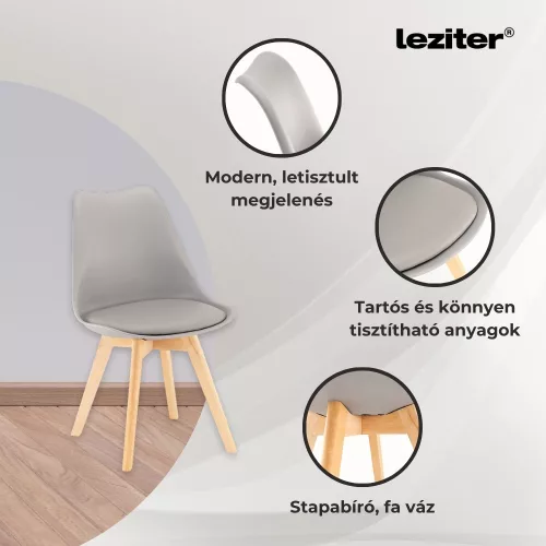 Velon 4+1 étkező garnitúra fehér-szürke