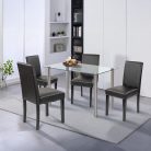 Karin 4+1 étkező garnitúra fehér-fekete