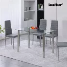 Berna 120 cm szögletes üveg étkezőasztal