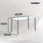 Berna 120 cm szögletes üveg étkezőasztal