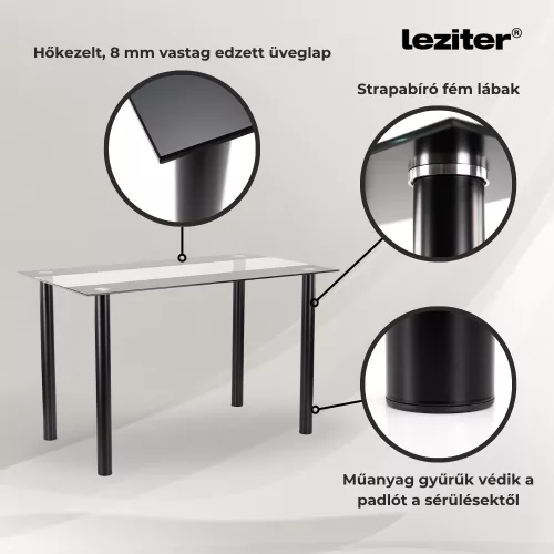 Zelma 4+1 étkező garnitúra fekete-szürke