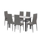 Denton 6+1 étkező garnitúra szürke-fekete