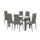 Denton 6+1 étkező garnitúra szürke-fekete