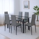 Denton 6+1 étkező garnitúra szürke-fekete