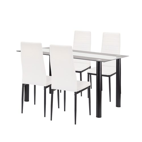 Denton 4+1 étkező garnitúra fehér-fekete