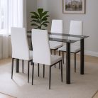 Denton 4+1 étkező garnitúra fehér-fekete