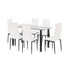Denton 6+1 étkező garnitúra fehér-fekete