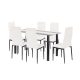 Denton 6+1 étkező garnitúra fehér-fekete