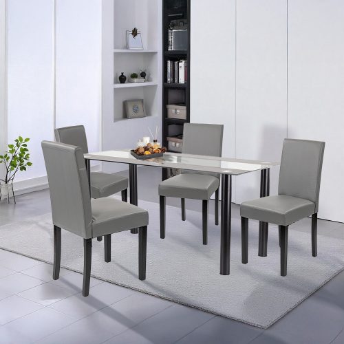 Cadiz 4+1 étkező garnitúra fekete-szürke