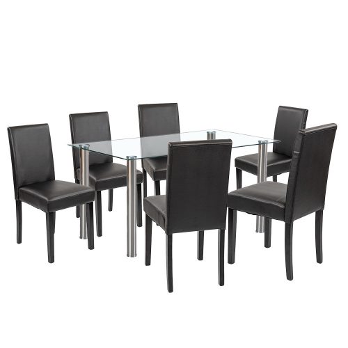 Cadiz 6+1 étkező garnitúra fehér-fekete