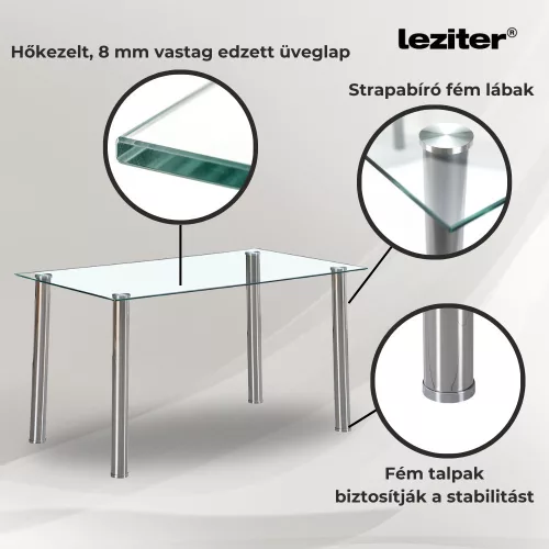 Cadiz 6+1 étkező garnitúra fehér-fekete