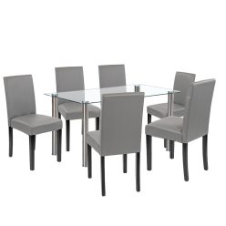 Cadiz 6+1 étkező garnitúra fehér-szürke