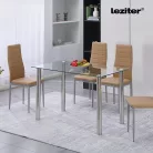 Berna 140 cm szögletes üveg étkezőasztal