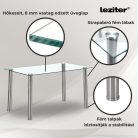 Berna 140 cm szögletes üveg étkezőasztal