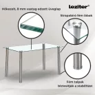 Berna 140 cm szögletes üveg étkezőasztal