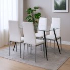 Nash 4+1 étkező garnitúra fehér-szürke