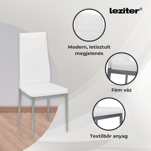 Nash 4+1 étkező garnitúra fehér-szürke