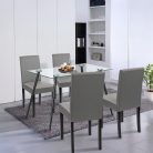 Alen 4+1 étkező garnitúra fekete-szürke