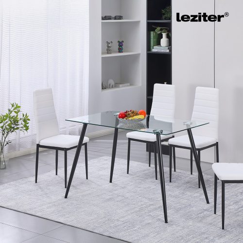 Lana 120 cm szögletes üveg étkezőasztal