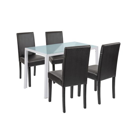 Mira 4+1 étkező garnitúra fehér-fekete