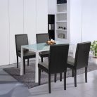 Mira 4+1 étkező garnitúra fehér-fekete