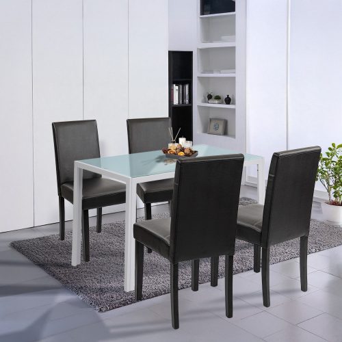 Mira 4+1 étkező garnitúra fehér-fekete