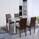 Mira 4+1 étkező garnitúra fehér-barna