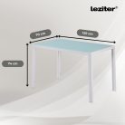 Ezra 120 cm szögletes üveg étkezőasztal