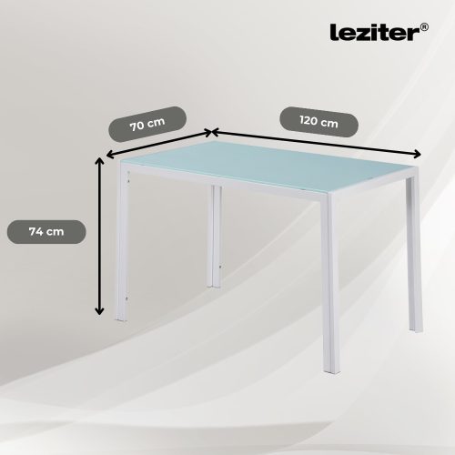 Ezra 120 cm szögletes üveg étkezőasztal