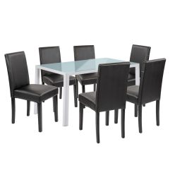 Mira 6+1 étkező garnitúra fehér-fekete